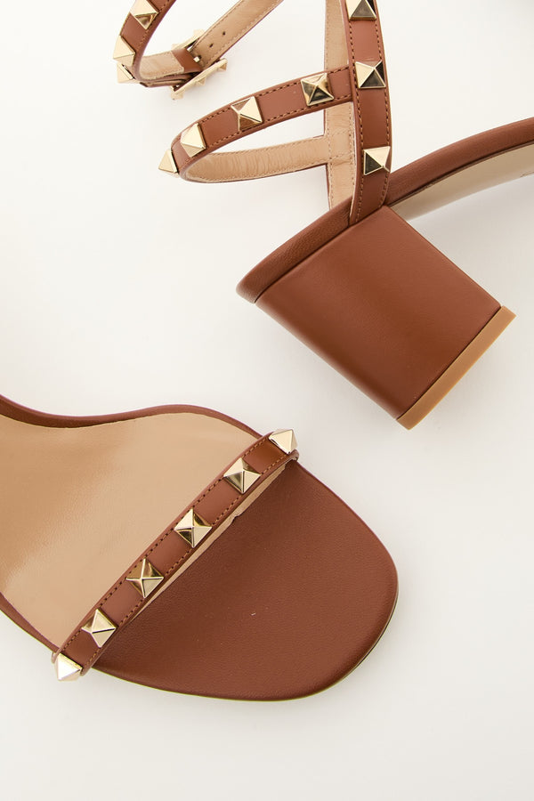 SANDALO ROCKSTUD IN VITELLO CON CINTURINI 60MM