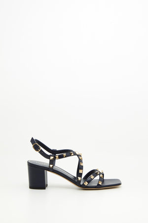 Sandalo Rockstud In Vitello Con Cinturini 60Mm