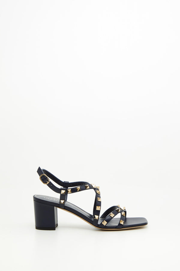 Sandalo Rockstud In Vitello Con Cinturini 60Mm