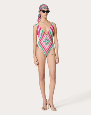 Costume Intero In Lycra Valentino Rhombus 75 
