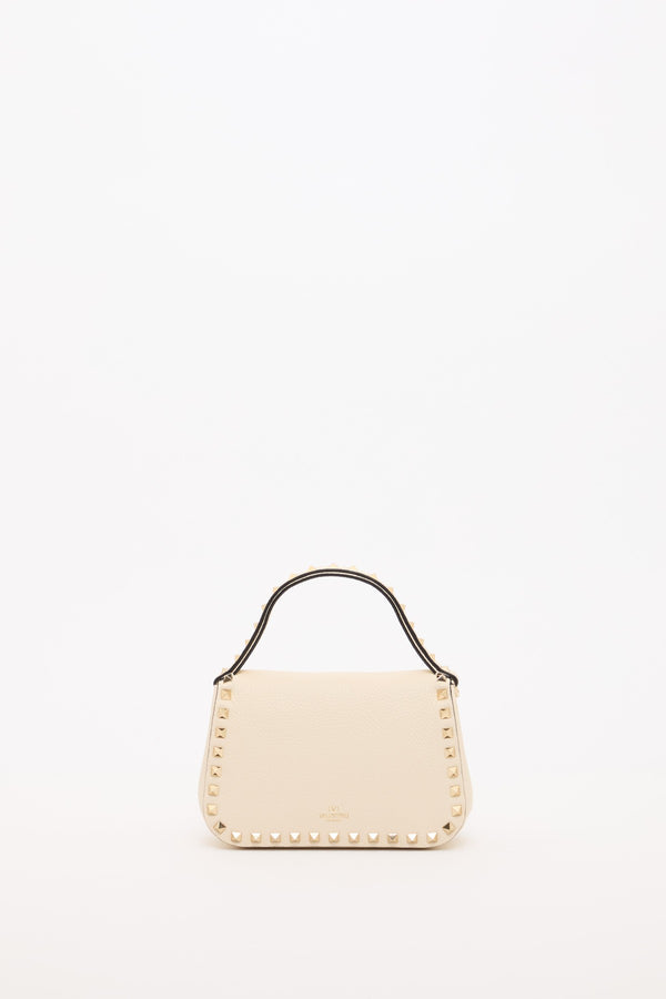 BORSA PICCOLA A MANO ROCKSTUD IN VITELLO GRANATO