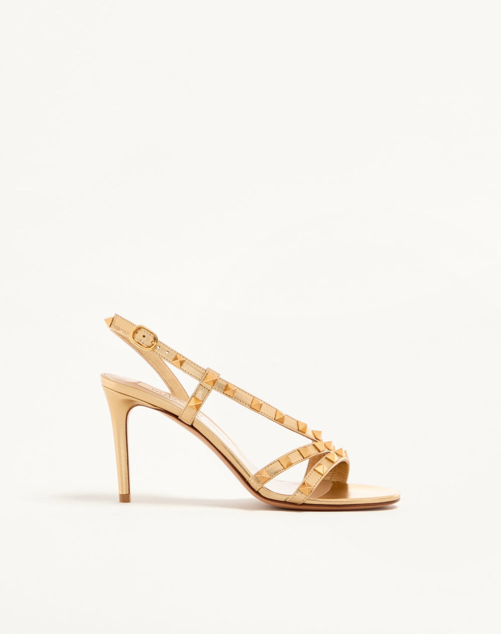 Sandalo Rockstud In Nappa Laminata 85Mm