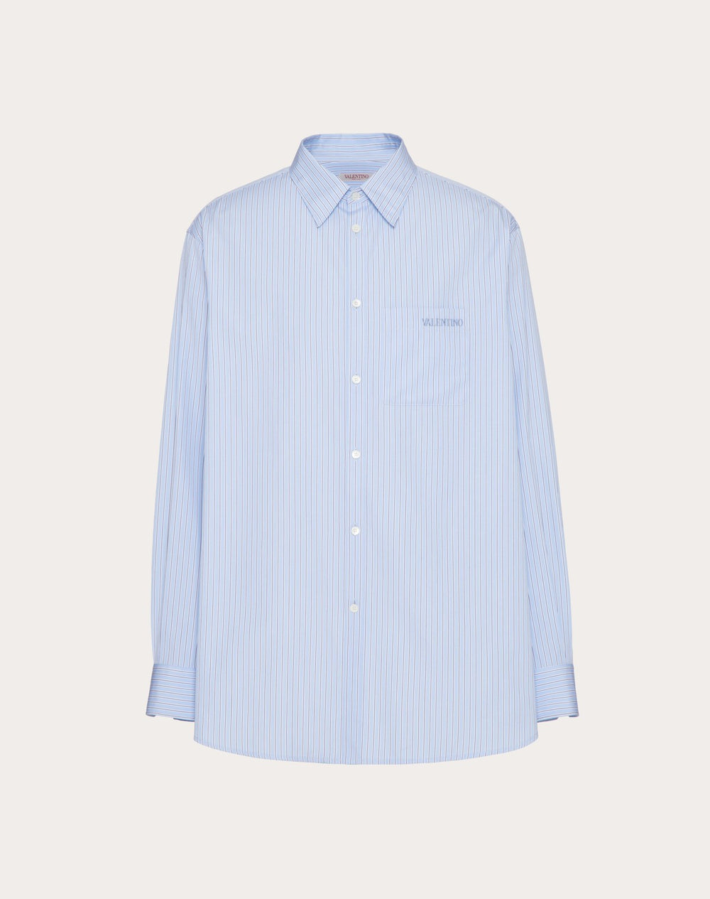 Camicia Manica Lunga In Cotone Con Ricamo Valentino