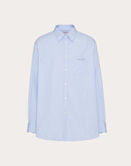 Camicia Manica Lunga In Cotone Con Ricamo Valentino