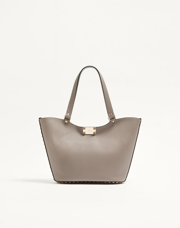 BORSA SHOPPING PICCOLA ROCKSTUD IN VITELLO GRANATO