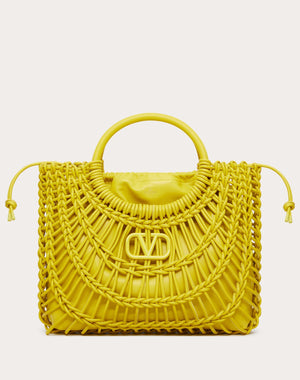 Borsa Shopping Valentino Garavani Allknots In Pelle Intrecciata 