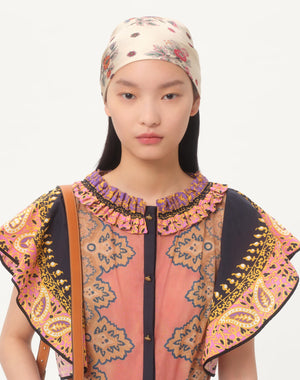 Abito Midi In Mussola Cotone Mix Stampe  