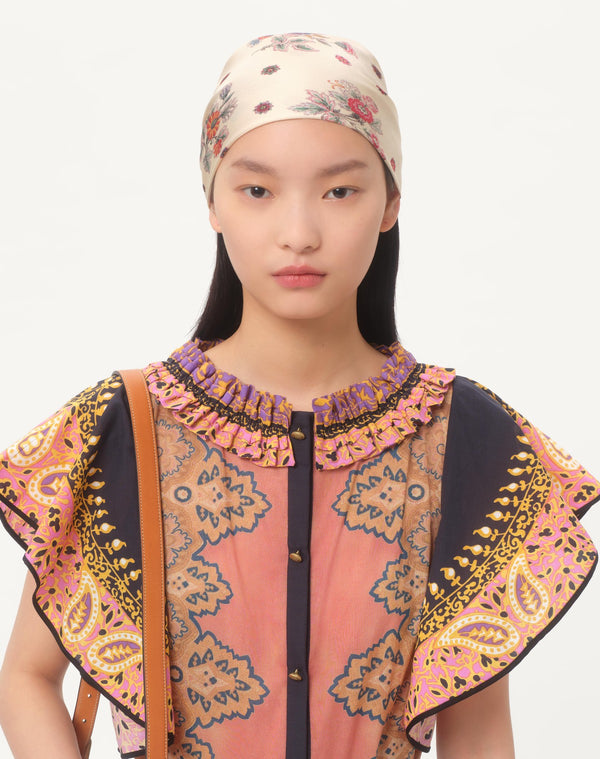 Abito Midi In Mussola Cotone Mix Stampe  