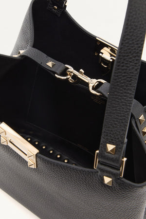 BORSA SHOPPING PICCOLA ROCKSTUD IN VITELLO GRANATO
