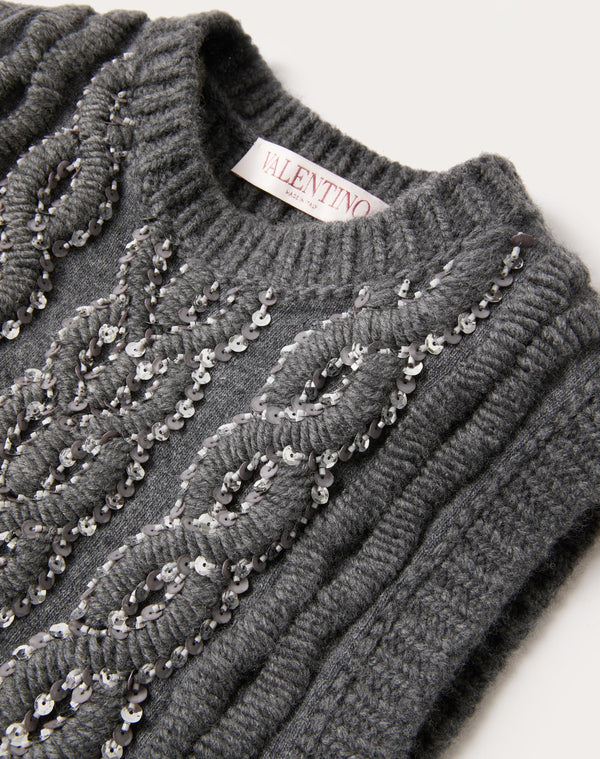 Top In Lana Ricamato