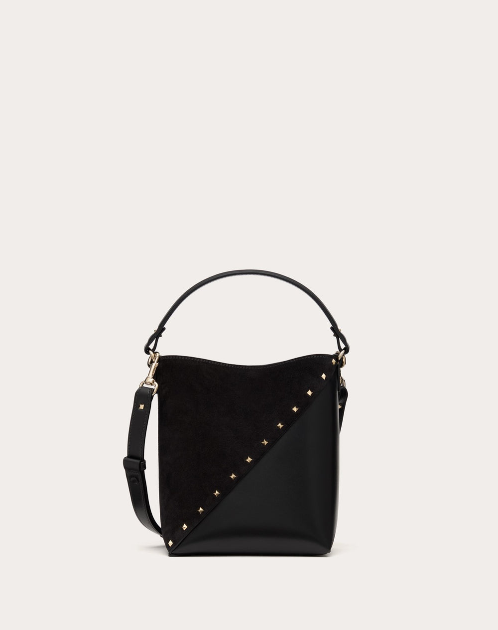 Borsa A Secchiello Valentino Garavani Valentino Garavani Rockstud Wispy In Vitello E Camoscio