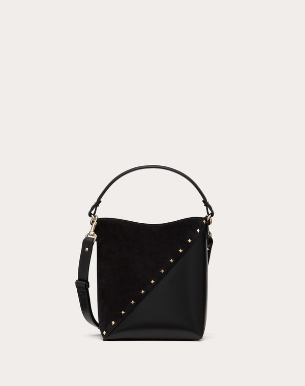 Borsa A Secchiello Valentino Garavani Valentino Garavani Rockstud Wispy In Vitello E Camoscio