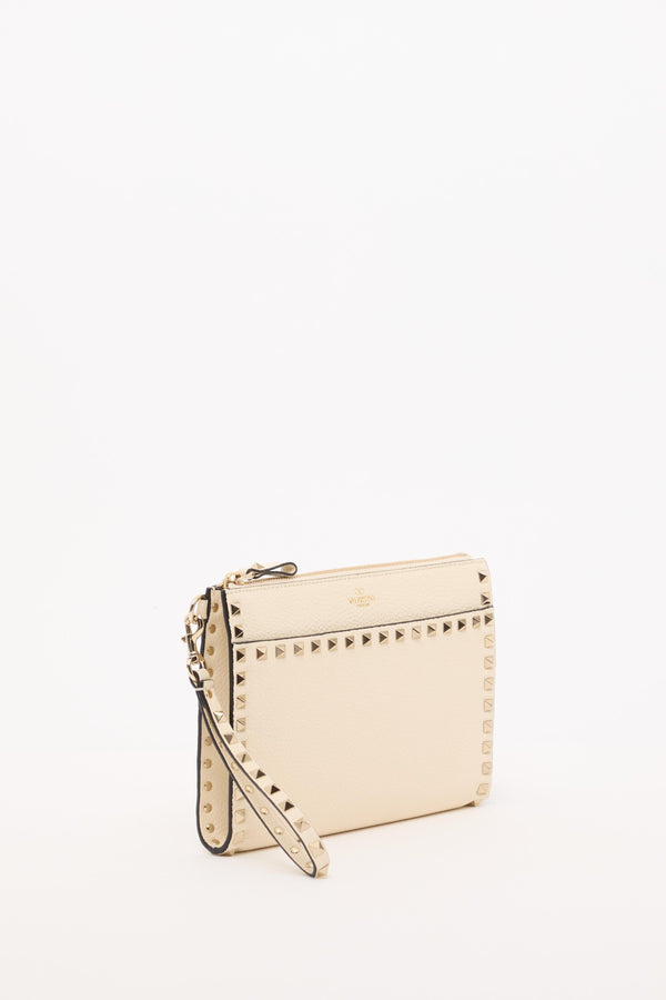 POUCH ROCKSTUD IN VITELLO GRANATO