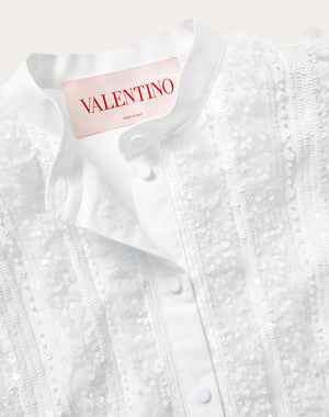 Abito In Cotton Popeline Ricamato