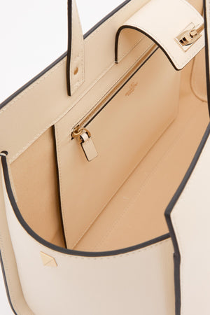 BORSA GRANDE ROCKSTUD FIERCE IN VITELLO GRANATO 