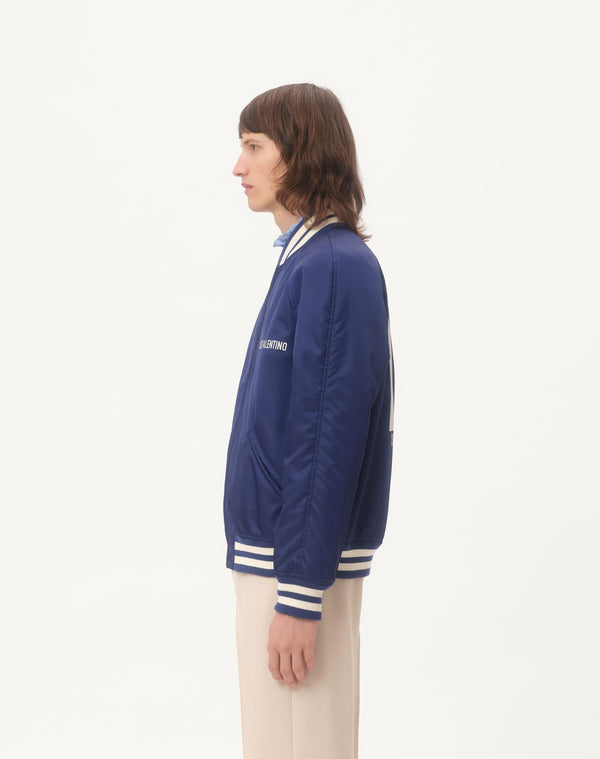 Bomber In Nylon Con Stampa Chez Valentino