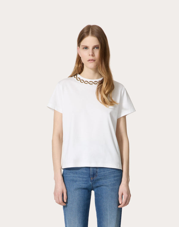T-Shirt In Cotton Jersey Ricamata