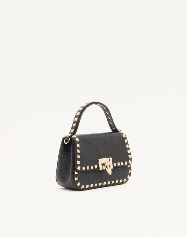 BORSA PICCOLA A MANO ROCKSTUD IN VITELLO GRANATO