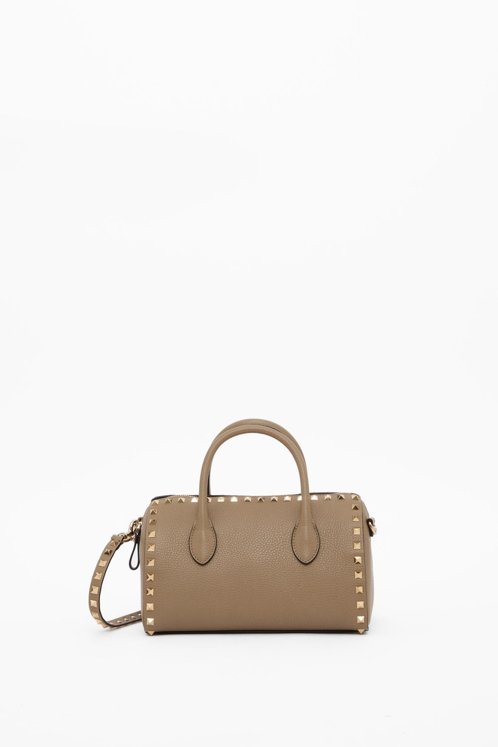 BORSA A MANO ROCKSTUD IN VITELLO GRANATO