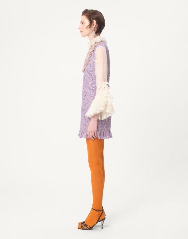 Abito Corto In Heavy Lace Ricamato