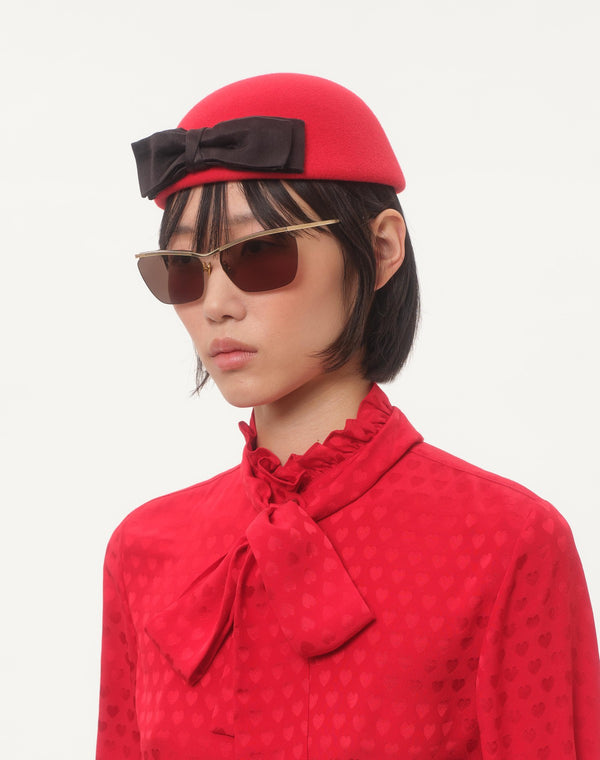 Cappello Vlogo Signature In Tessuto Lapin E Fiocco In Raso