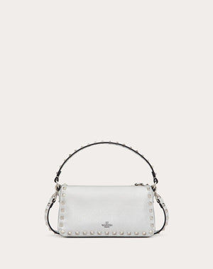 Borsa Piccola A Tracolla Rockstud In Vitello Granato Metallizzato 