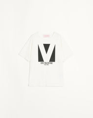 T-Shirt In Jersey Cotton Con Stampa Chez Valentino