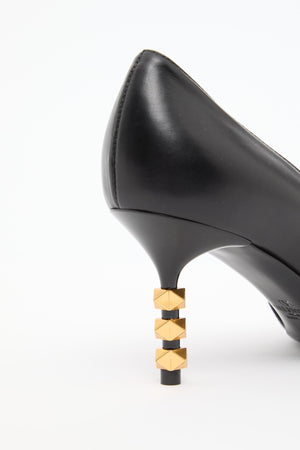 DÉCOLLETÉ ROCKSTUD CON TACCO SCULTURA IN VITELLO 70MM