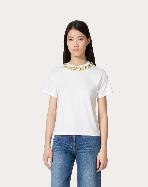 T-Shirt In Cotton Jersey Ricamata