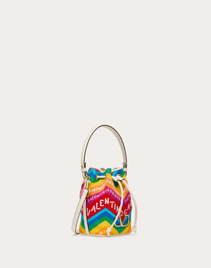 Mini Borsa A Secchiello Valentino Garavani Escape In Canvas Con Stampa Chevron24