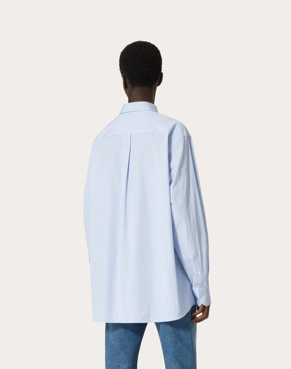 Camicia Manica Lunga In Cotone Con Ricamo Valentino