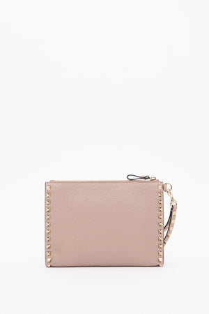 POUCH ROCKSTUD IN VITELLO GRANATO