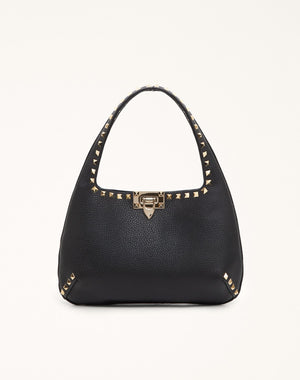 BORSA HOBO PICCOLA ROCKSTUD IN VITELLO GRANATO