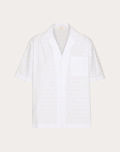 Camicia Da Bowling In Popeline Di Cotone Con Motivo Toile Iconographe