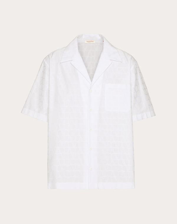 Camicia Da Bowling In Popeline Di Cotone Con Motivo Toile Iconographe