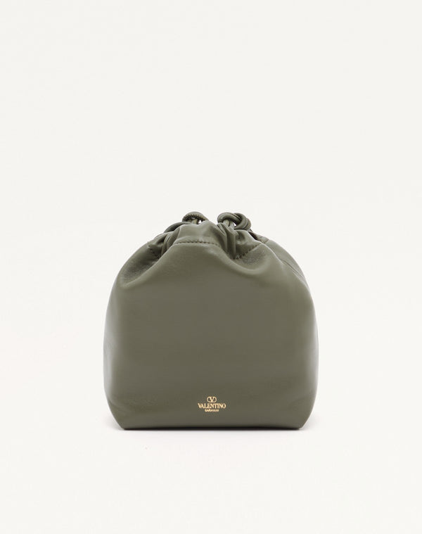 MINI BORSA A SACCHETTO VLOGO POUF IN NAPPA