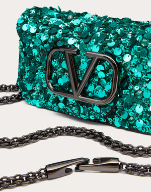 Borsa Piccola A Spalla Locò Con Ricamo Tridimensionale