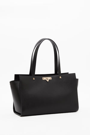BORSA GRANDE ROCKSTUD FIERCE IN VITELLO GRANATO 