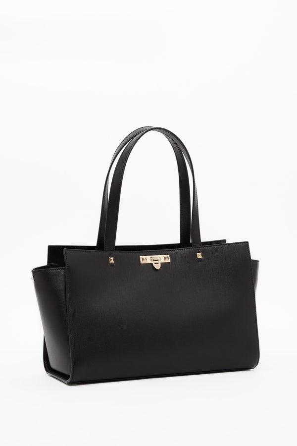 BORSA GRANDE ROCKSTUD FIERCE IN VITELLO GRANATO 
