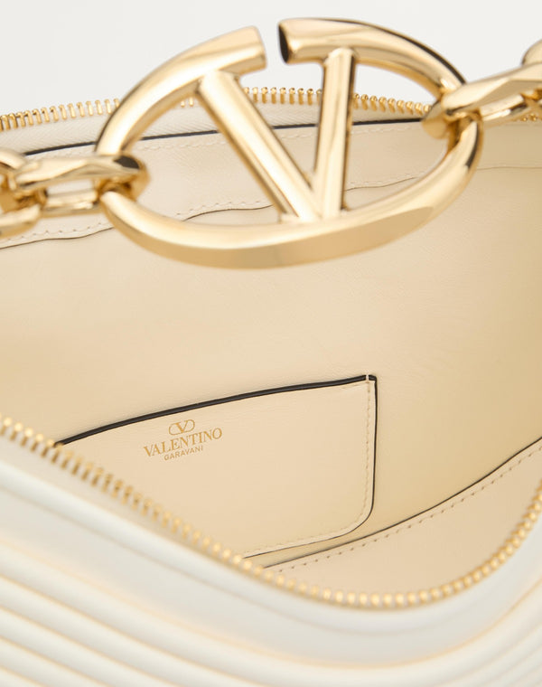 Hobo Piccola Vlogo Moon Bag In Nappa Lavorata Con Catena