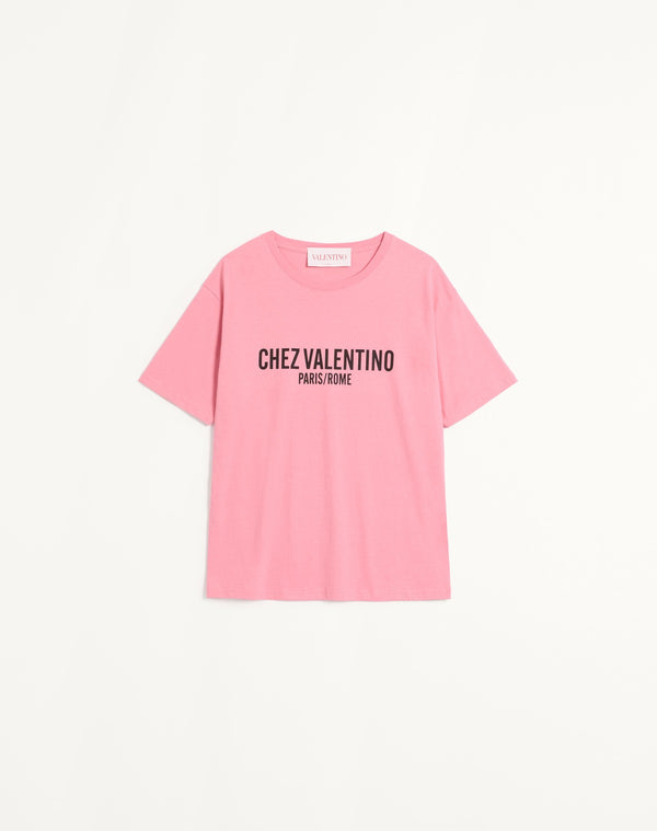 T-Shirt In Jersey Cotton Con Stampa Chez Valentino