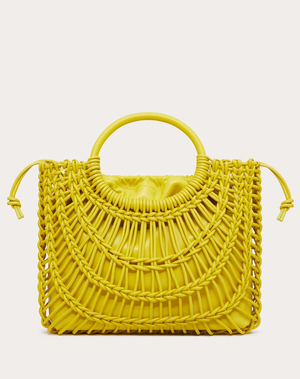 Borsa Shopping Valentino Garavani Allknots In Pelle Intrecciata 