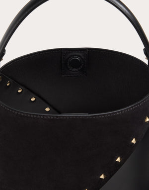 Borsa A Secchiello Valentino Garavani Valentino Garavani Rockstud Wispy In Vitello E Camoscio