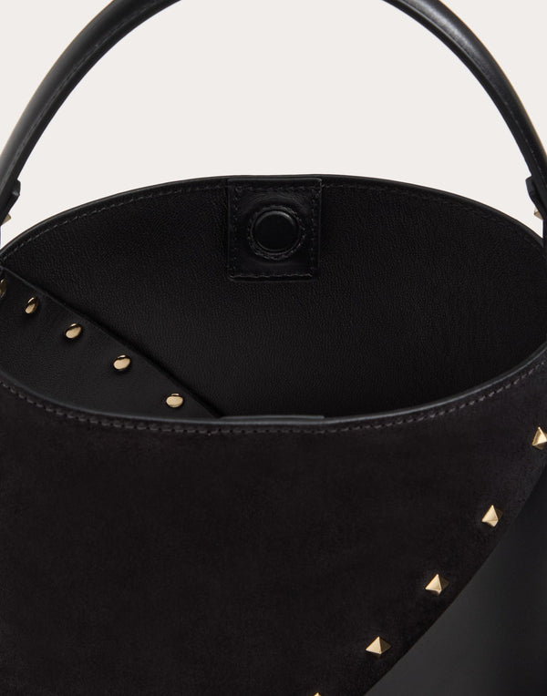 Borsa A Secchiello Valentino Garavani Valentino Garavani Rockstud Wispy In Vitello E Camoscio