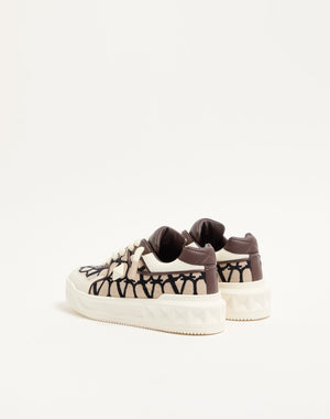 Sneaker Low-Top One Stud XL In Nappa E Tessuto Toile Iconographe