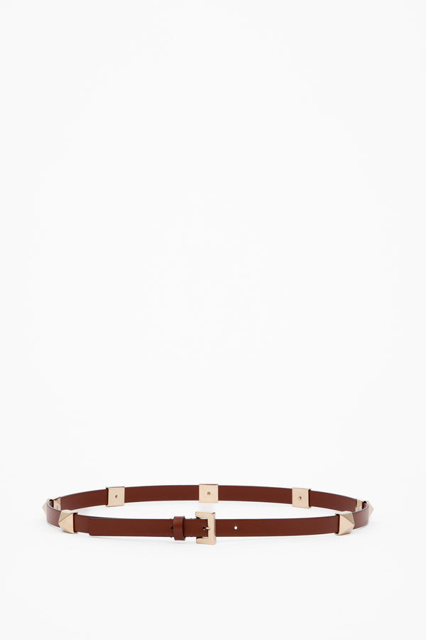 CINTURA ROCKSTUD FIERCE IN VITELLO LUCIDO 15 MM