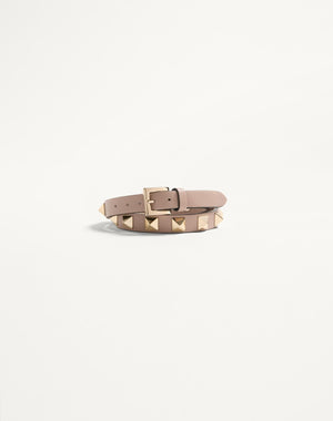 Bracciale Rockstud In Vitello A Doppio Giro