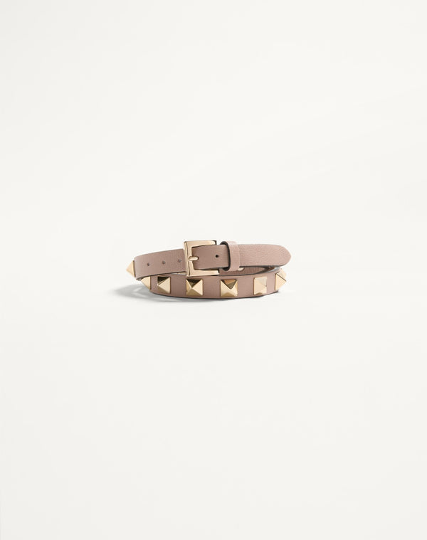 Bracciale Rockstud In Vitello A Doppio Giro