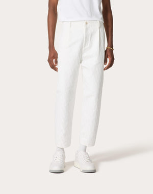 Pantalone In Canvas Di Cotone Con Motivo Toile Iconographe