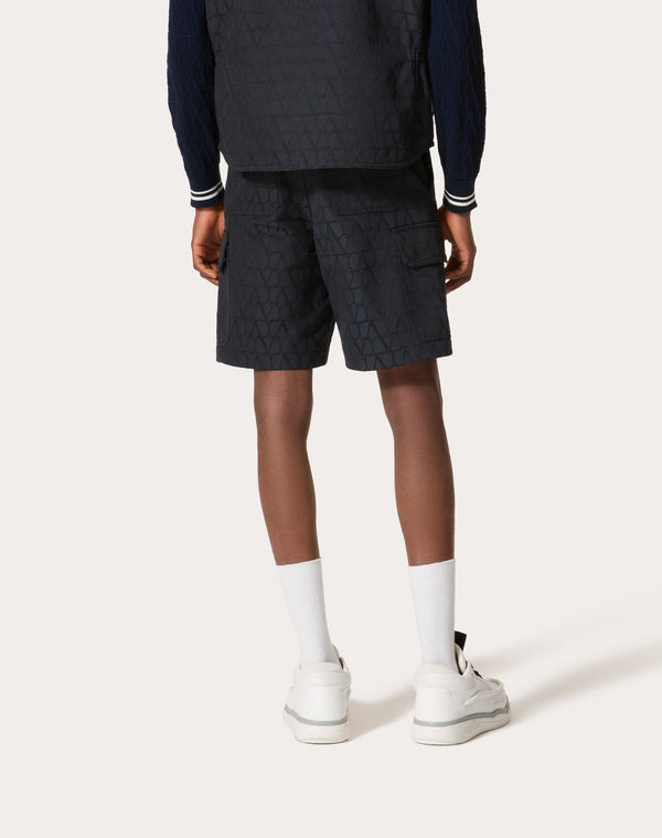 Bermuda In Cotone Con Motivo Toile Iconographe